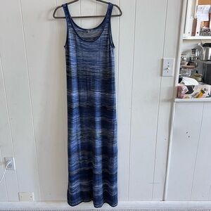 Vince Striped Cotton Sleeveless Tank Knit Maxi Dress